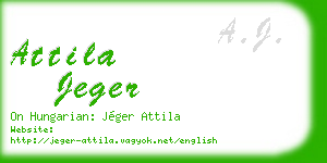 attila jeger business card